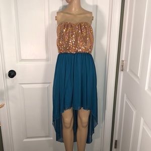 City Triangles Gold & Green Dress. 5